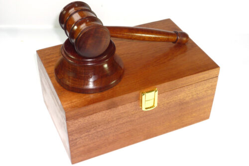 Handmade boxed gavel set mahogany wood