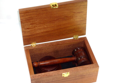 Handmade boxed gavel set mahogany wood