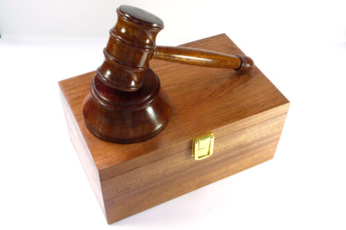 Handmade boxed gavel set mahogany wood