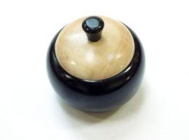 handmade wooden pot with lid