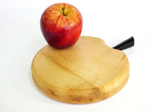 Handmade hand cut chopping board sycamore with ebony stalk