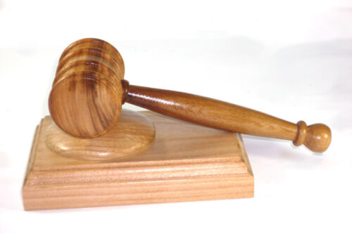 Handmade presentation gavel and block English Elm