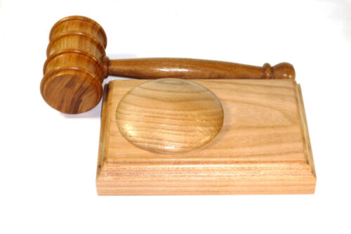 Handmade presentation gavel and block English Elm