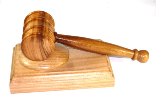 Handmade presentation gavel and block English Elm