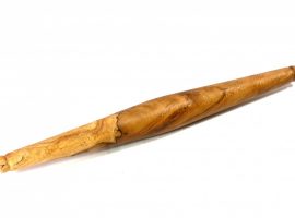 handmade wooden Indian style tapered rolling pin English spalted sycamore