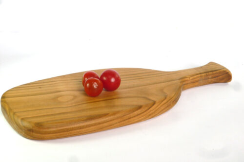 Handcut paddle shaped chopping board English Wild Cherry