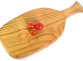 Handcut paddle shaped chopping board English Wild Cherry