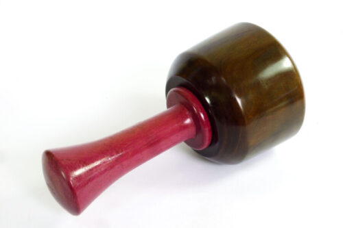 Handmade heavyweight carving mallet old lignum vitae purpleheart handle