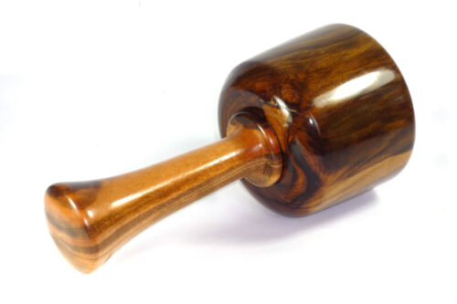 Handmade carving mallet old lignum vitae tiger wood handle