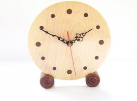 handmade wooden clock English sycamore