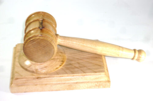 Handmade presentation gavel and block English Sycamore