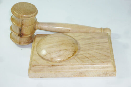 Handmade presentation gavel and block English Sycamore