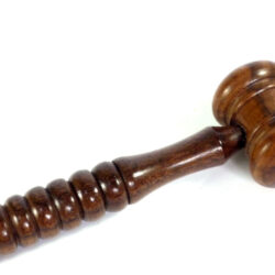 Custom made gavel walnut wood with feature handle