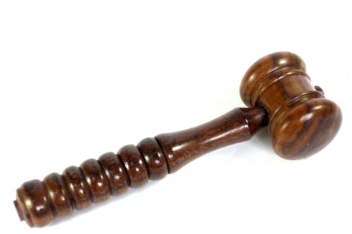 Custom made gavel walnut wood with feature handle