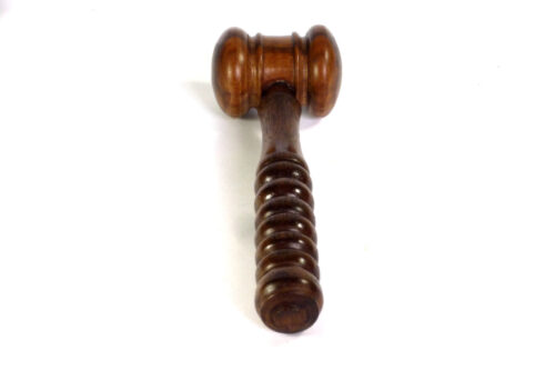 Custom made gavel walnut wood with feature handle