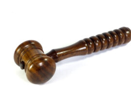 Custom made gavel walnut wood with feature handle