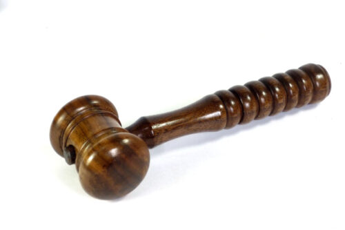 Custom made gavel walnut wood with feature handle