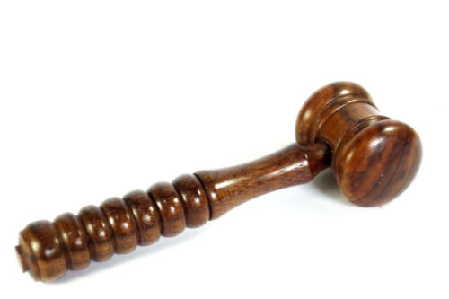 Custom made gavel walnut wood with feature handle