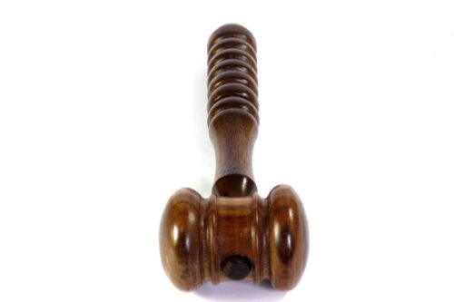 Custom made gavel walnut wood with feature handle