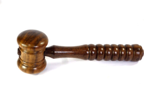 Custom made gavel walnut wood with feature handle