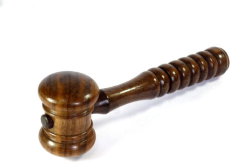 Custom made gavel walnut wood with feature handle