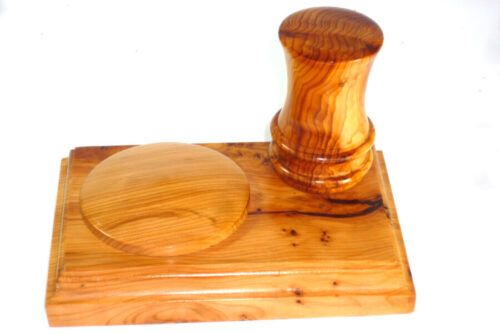 Presentation palm gavel and block English Yew