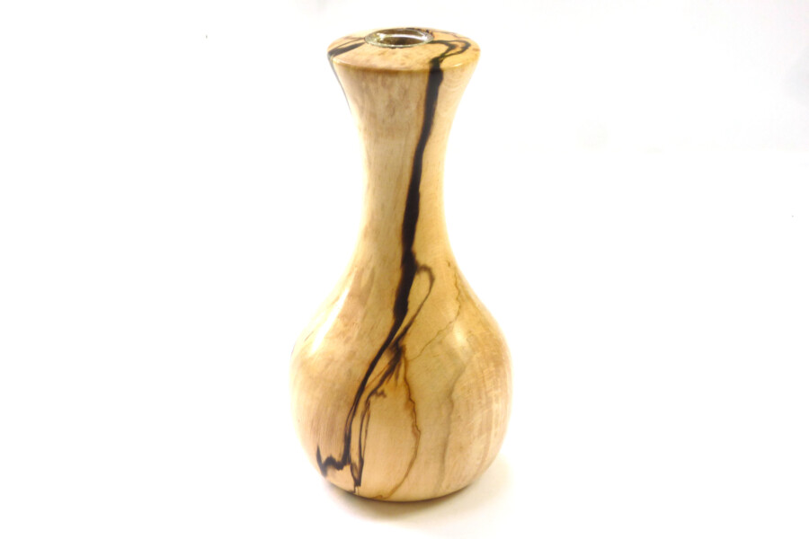 Handmade Wooden Bud Vase Glass Inner Tube English Spalted Hornbeam ...