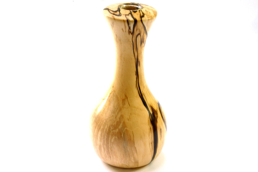 Handmade Wooden Bud Vase Glass Inner Tube English Spalted Hornbeam ...