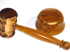 Handmade gavel and block old English Laburnum