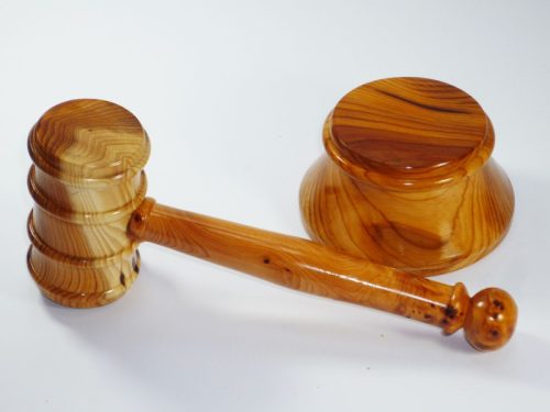 Handmade gavel and block English Yew