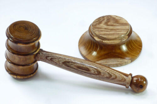 Handmade gavel and block English Laburnum