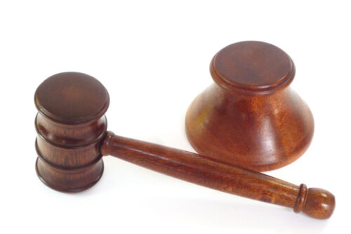 Handmade gavel and block mahogany wood