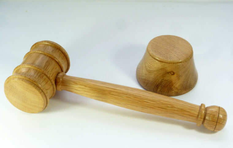 Wooden Jumbo Gavel & Block Classic English Oak - Tommy Woodpecker Woodworks