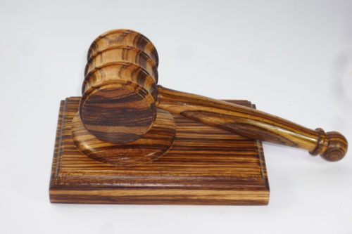 Handmade presentation gavel and block Zebrano