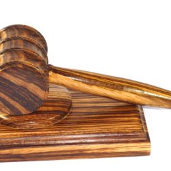 Handmade presentation gavel and block Zebrano