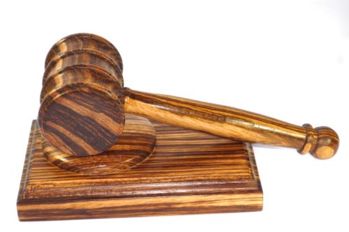 Handmade presentation gavel and block Zebrano