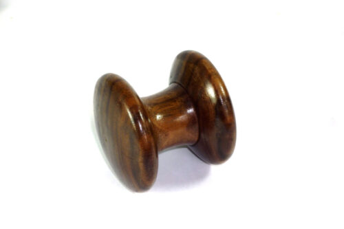 Stylish very individual, wooden handmade hand-held door knocker in the style of the mail carriers from 1863 - palm gavel in Walnut