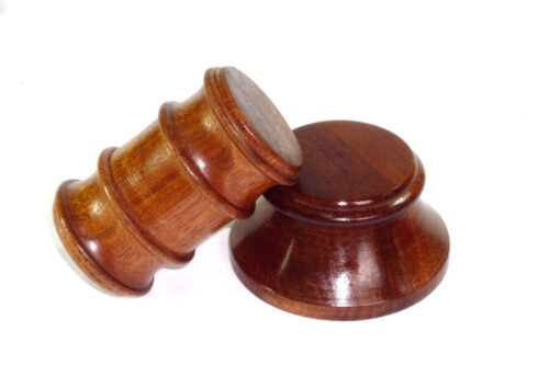 Handmade hammer head gavel and block mahogany