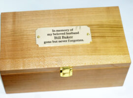Handmade remebrance box English wild cherry wood