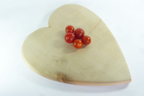 Handmade chopping board heart shape single piece English Sycamore