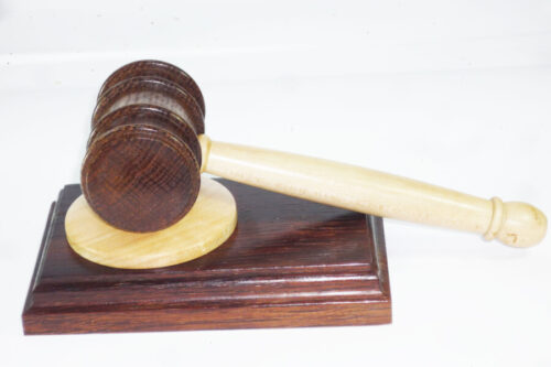 Handmade presentation gavel English Brown Oak and Sycamore wood