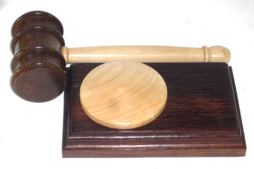 Handmade presentation gavel English Brown Oak and Sycamore wood