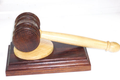 Handmade presentation gavel English Brown Oak and Sycamore wood