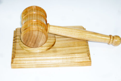 Handmade presentation gavel and block English Wild Cherry