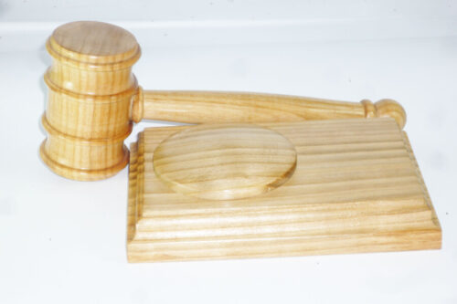 Handmade presentation gavel and block English Wild Cherry