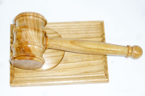 Handmade presentation gavel and block English Wild Cherry