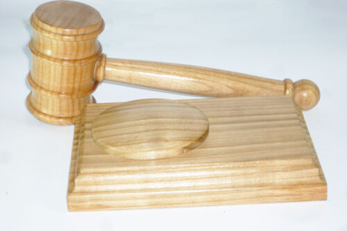 Handmade presentation gavel and block English Wild Cherry