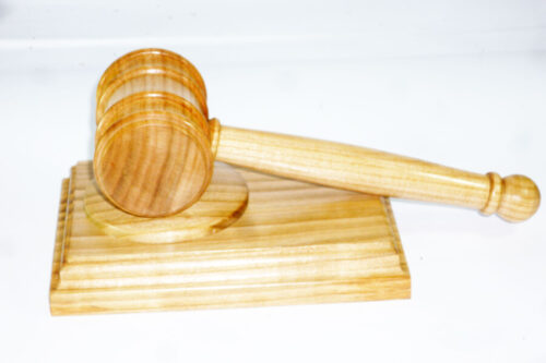 Handmade presentation gavel and block English Wild Cherry