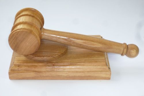 Handmade presentation gavel and block Welsh Elm