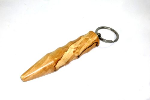 Handmade ergonomic finger grip Kubotan English Boxwood on stainless steel keyring Size approx 4 and 3/8th inches or approx 112mm great buttery colour.